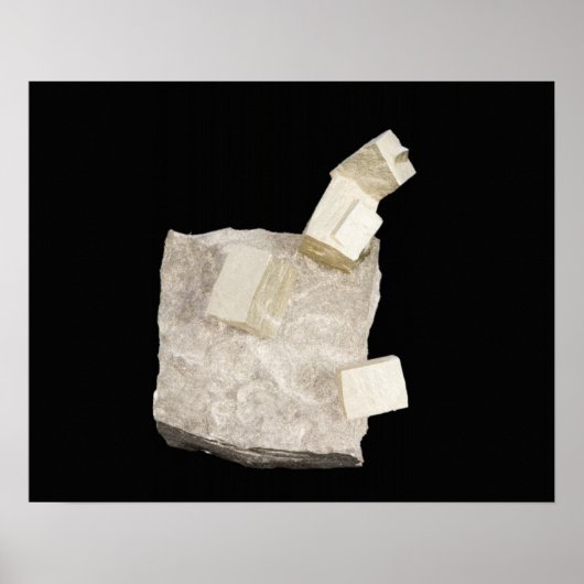 Pyriet kristallen in schalie poster (Voorkant)