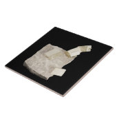 Pyriet kristallen in schalie tegeltje (Zijkant)