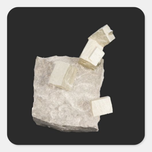 Pyriet kristallen in schalie vierkante sticker (Voorkant)