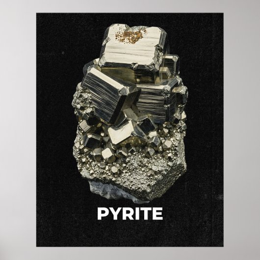 Pyrite Crystal Specimen Poster (Voorkant)