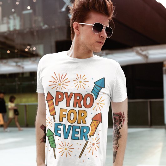 Pyro Forever Feuerwerk Illustration T-shirt
