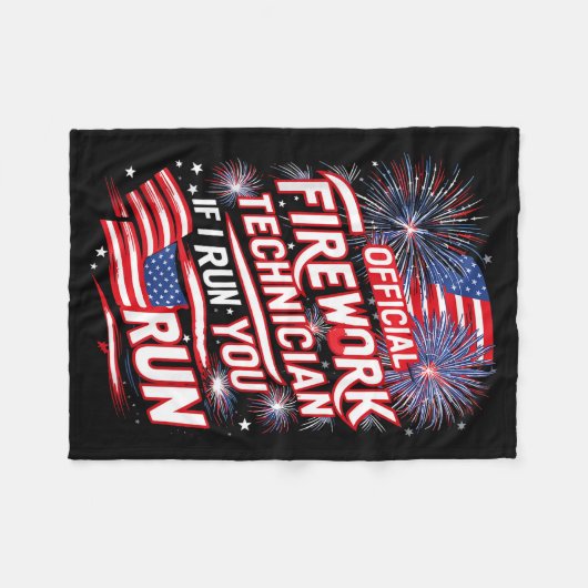 Pyro-technician Firework Technician 4th Of July Fu Fleece Deken (Voorkant (Horizontaal))