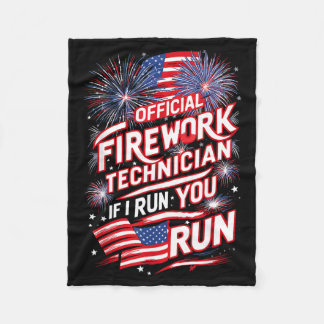 Pyro-technician Firework Technician 4th Of July Fu Fleece Deken