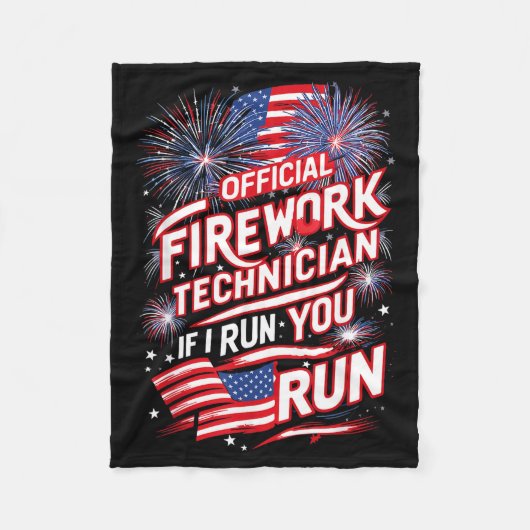 Pyro-technician Firework Technician 4th Of July Fu Fleece Deken (Voorkant)