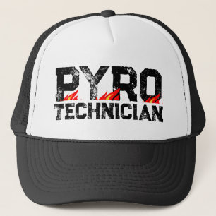 Pyro Technicus trucker hoed met brandende vlammen Pet