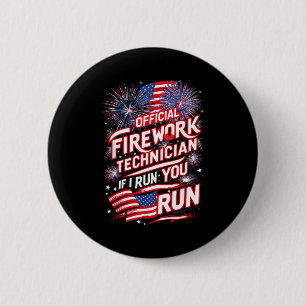 Pyro-technicus vuurwerk technicus 4 juli viering ronde button 5,7 cm