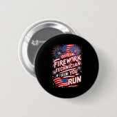 Pyro-technicus vuurwerk technicus 4 juli viering ronde button 5,7 cm (Voorkant /achterkant)