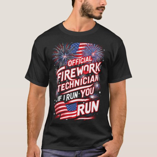 Pyro-technicus vuurwerk technicus 4 juli vuurwerk t-shirt (Voorkant)