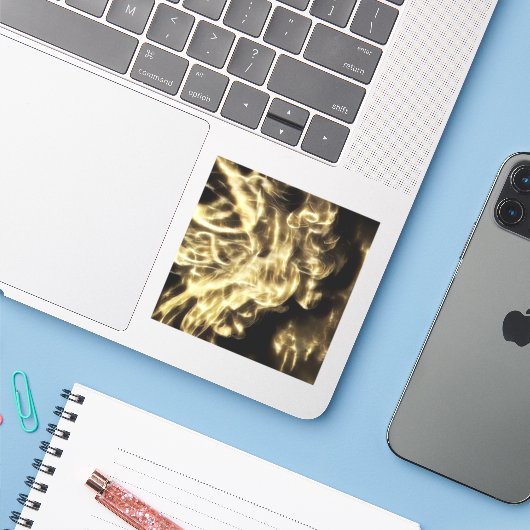 Pyroclastische gloed sticker (Laptop met iPhone)