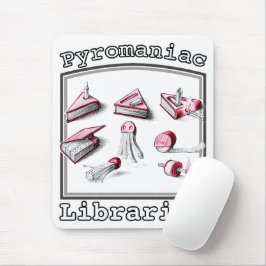 Pyromaanse bibliothecaris ontsteekt boek ideeën muismat