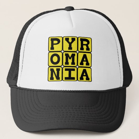 Pyromanie, brandstichter trucker pet (Voorkant)