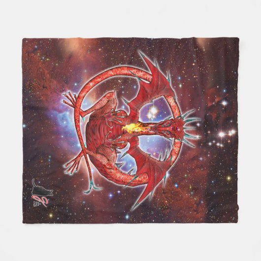 Pyrope Cosmic Dragon Fleece Blanket (Voorkant (Horizontaal))