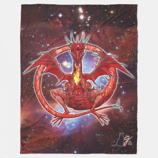 Pyrope Cosmic Dragon Fleece Blanket Deken (Voorkant)