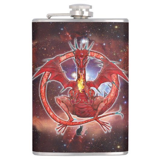 Pyrope Cosmic Dragon Hip Flask Heupfles (Voorkant)