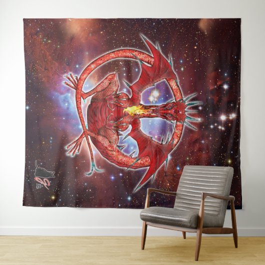 Pyrope Cosmic Dragon Wandkleed (In Situ (horizontaal))