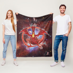 Pyrope Kosmische Draken Fleece Deken