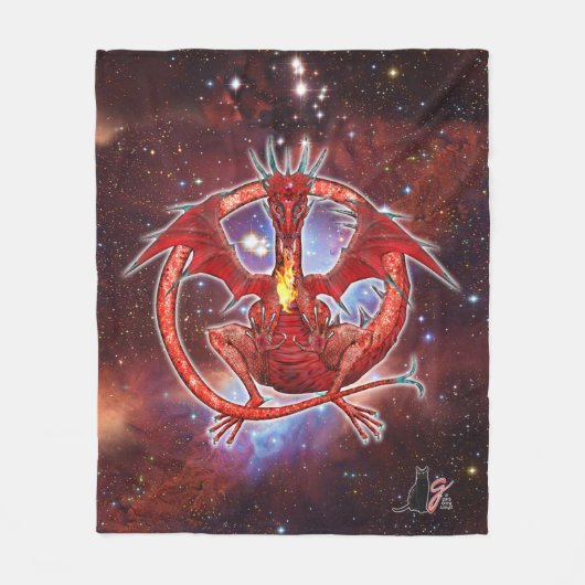Pyrope Kosmische Draken Fleece Deken (Voorkant)