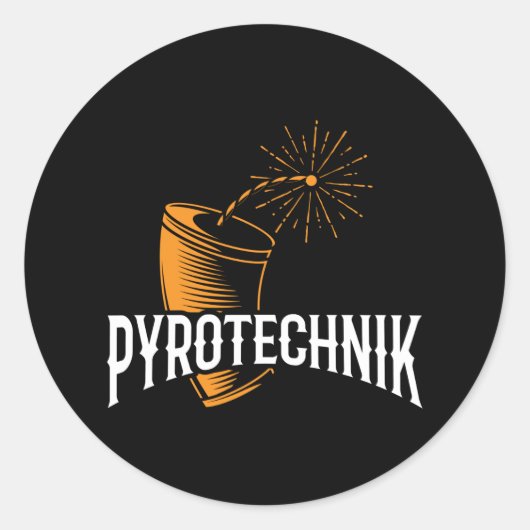 Pyrotechnici Pyrotechnicus Kreta Pyro Show Ronde Sticker (Voorkant)