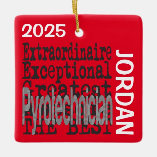 Pyrotechnician Extraordinaire CUSTOM Keramisch Ornament (Voorkant)