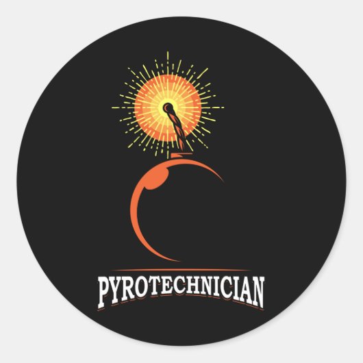 Pyrotechnicus Crex Pyrotechnici Pyrotechnisch Show Ronde Sticker (Voorkant)