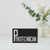 Pyrotechnicus zwart-wit Visitekaartje (Staand voorkant)