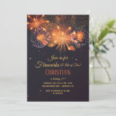 Pyrotechniek verjaardagsfeestje uitnodiging (Staand voorkant)