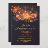 Pyrotechniek verjaardagsfeestje uitnodiging (Voorkant / Achterkant)