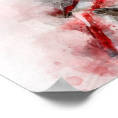 Pyrrhuloxie waterverf poster (Hoek)