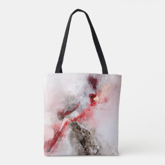 Pyrrhuloxie waterverf tote bag