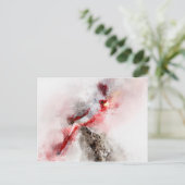 Pyrromoxia waterverf feestdagenkaart (Staand voorkant)