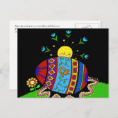 Pysanka en de Sun Ukraine Folk Art Briefkaart (Voorkant / Achterkant)