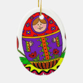 Pysanka Kerstmis Keramisch Ornament (Achterkant)