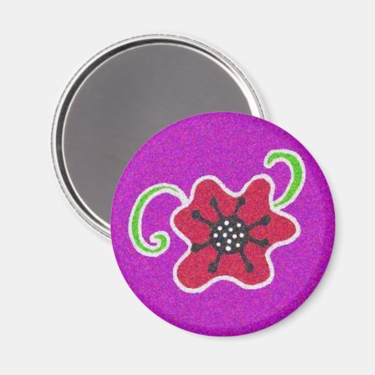 Pysanka Symbool: Poppy Magneet (Voorkant / Achterkant)