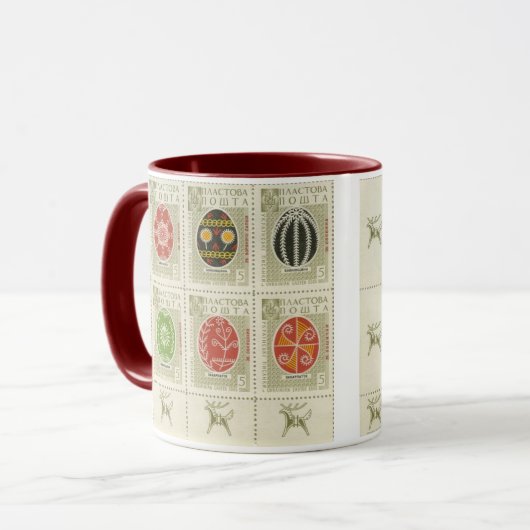 Pysanka Ukraine Easter Eggs5 Two Tone Mok (Voorkant links)