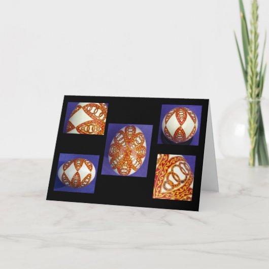 Pysanka-Wenskaart - Blanco binnenzijde Feestdagen Kaart (Voorkant)