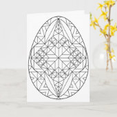 Pysanki Kaart om in te kleuren 2 (Gele Bloem)