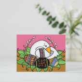 Pysanky en Goose Ukraine Folk Art Briefkaart (Staand voorkant)