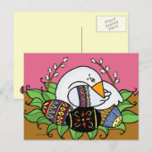 Pysanky en Goose Ukraine Folk Art Briefkaart (Voorkant / Achterkant)