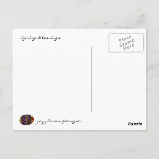 Pysanky en Hen Ukraine Folk Art Briefkaart (Achterkant)