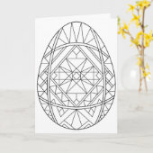 Pysanky Kaart om te Kleuren 1 (Gele Bloem)