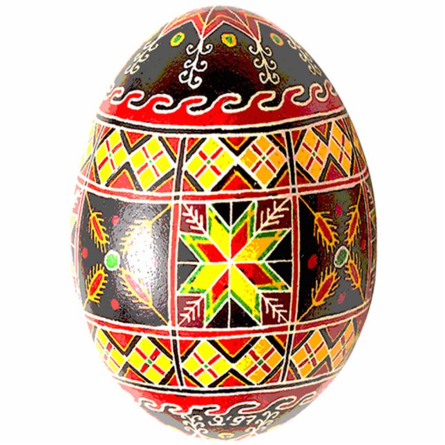 Pysanky (Oekraïens paasei) Ornament Fotobeeldje Ornament (Voorkant)
