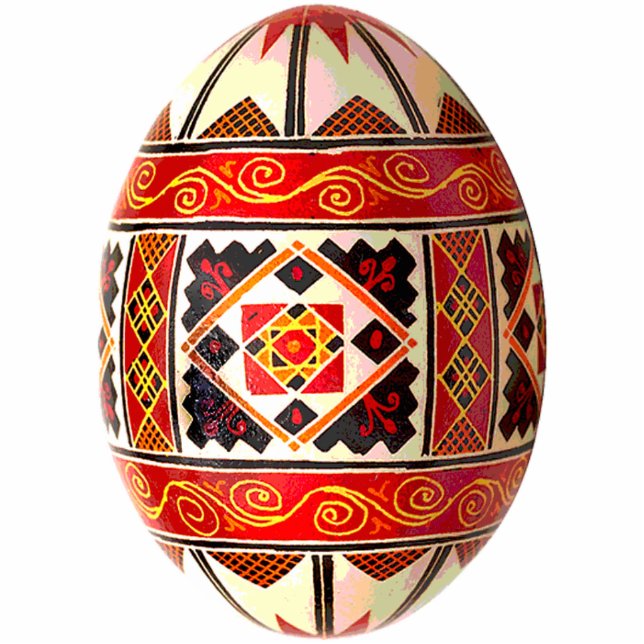 Pysanky (Oekraïens paasei) Ornament Fotobeeldje Ornament (Voorkant)