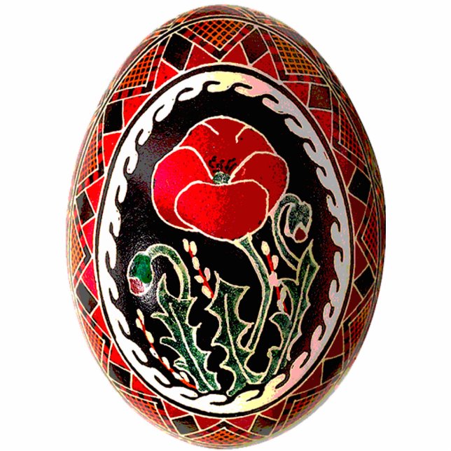 Pysanky (Oekraïens paasei) Ornament Staand Fotobeeldje (Voorkant)