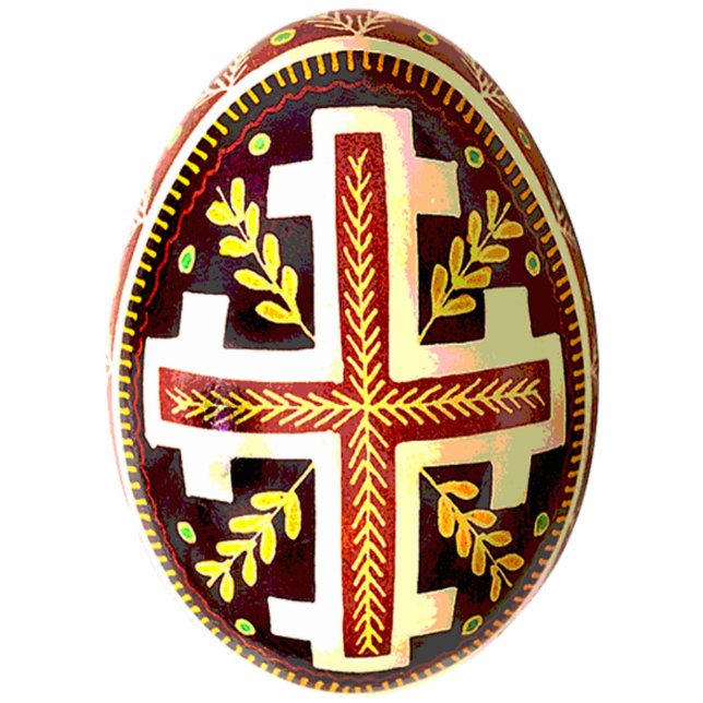 Pysanky (Oekraïens paasei) Ornament Staand Fotobeeldje (Voorkant)