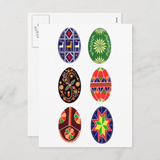 Pysanky Oekraïense paaseieren Feestdagenkaart (Voorkant / Achterkant)