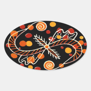 Pysanky Oekraïense paaseieren Ovale Sticker