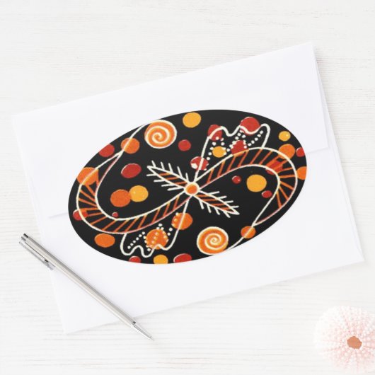 Pysanky Oekraïense paaseieren Ovale Sticker (Envelop)