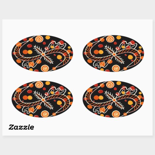 Pysanky Oekraïense paaseieren Ovale Sticker (Vel)