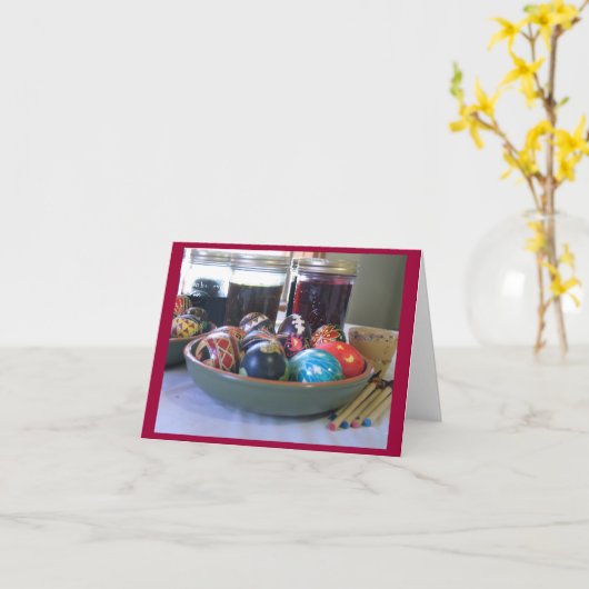 Pysanky schrijven kaart (Gele Bloem)