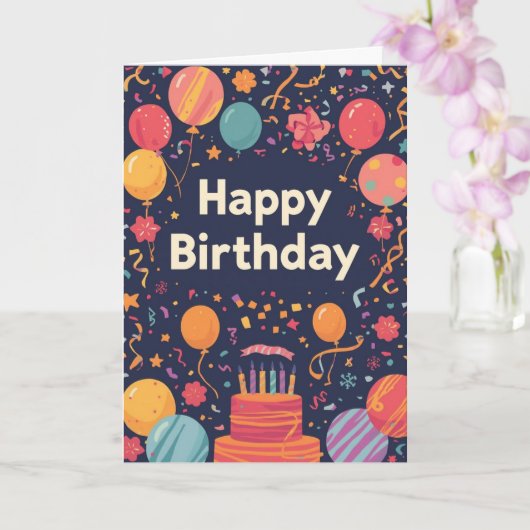 pyschedelic birthday card kaart (Orchidee)